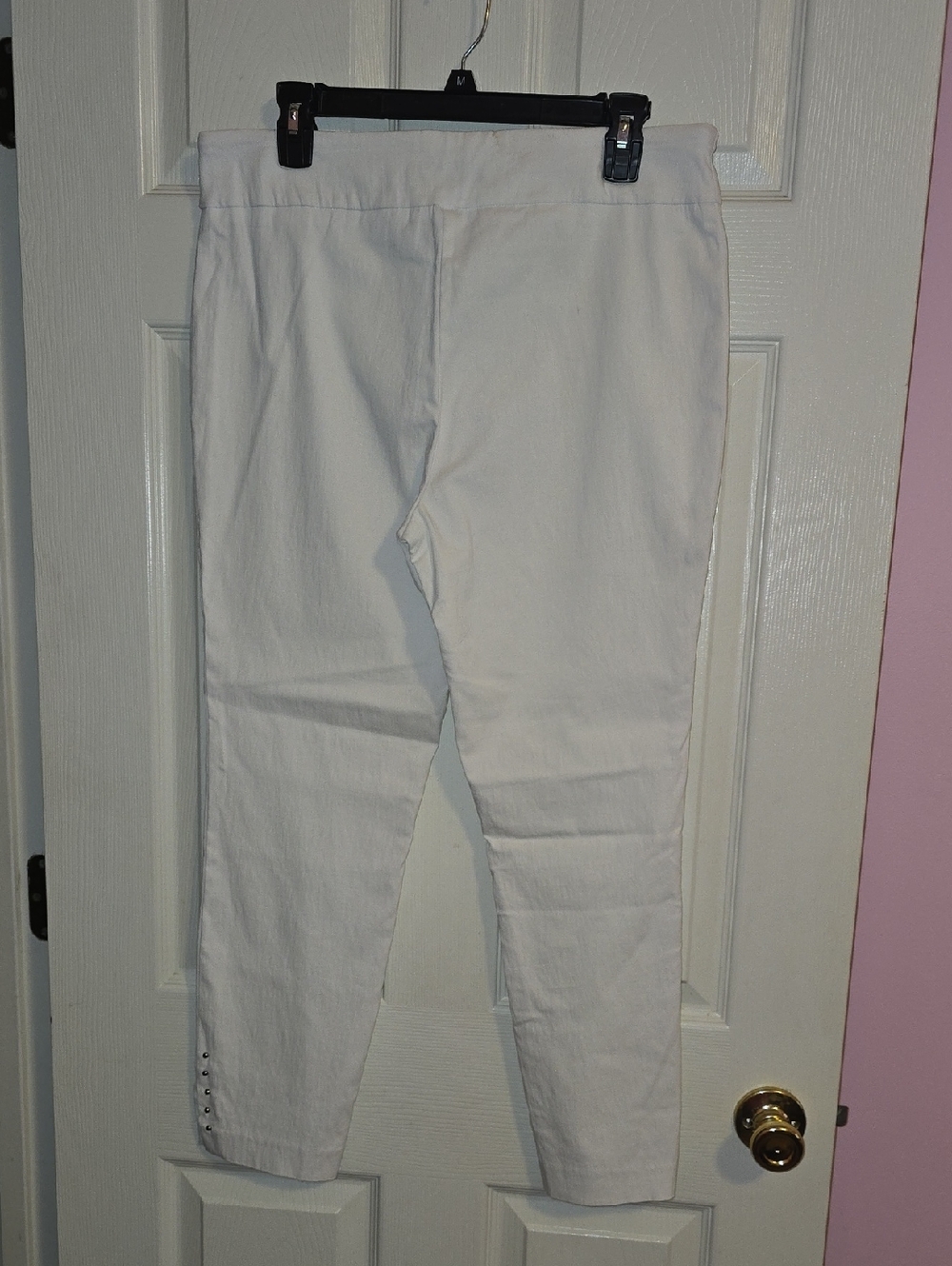 Counterparts White Casual Cotton Pants with Black Logo Tag